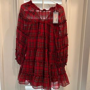 Antonio Melani dress, red plaid, size 4